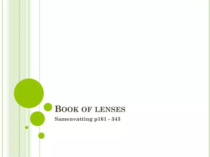 book of lenses