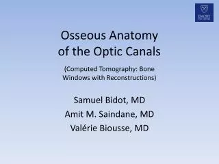 Osseous Anatomy of the Optic C anals