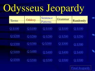 Odysseus Jeopardy