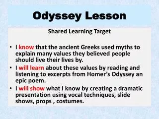 Odyssey Lesson