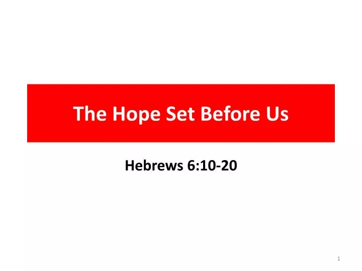 the hope set before us