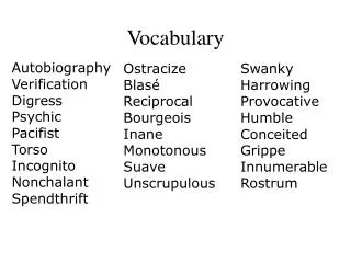 Vocabulary