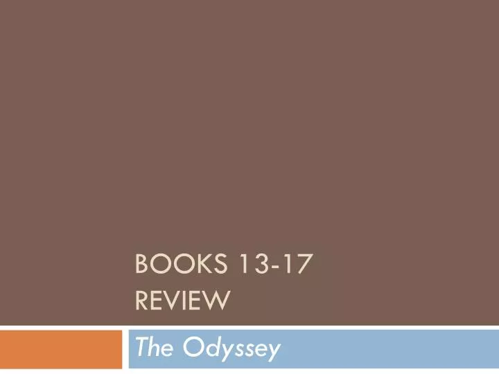 books 13 17 review