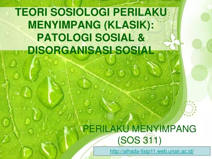 teori sosiologi perilaku menyimpang klasik patologi sosial disorganisasi sosial