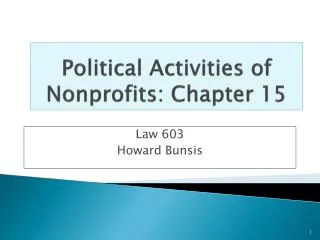 Political Activities of Nonprofits: Chapter 15
