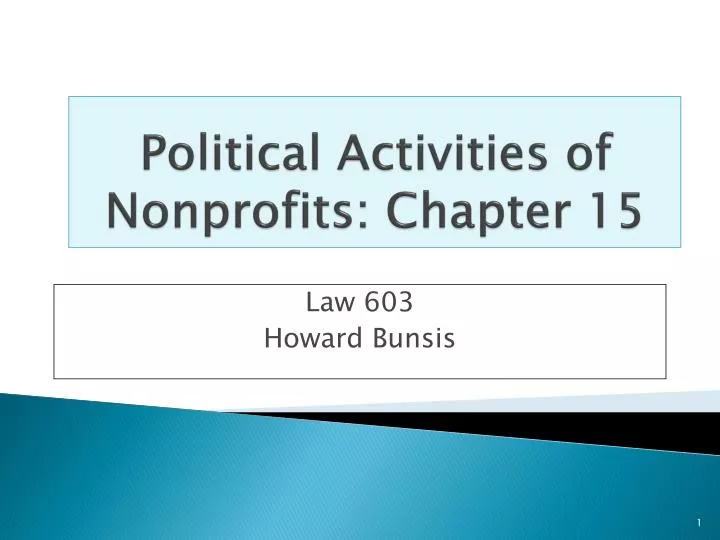 political activities of nonprofits chapter 15