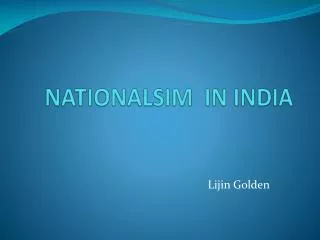 NATIONALSIM IN INDIA