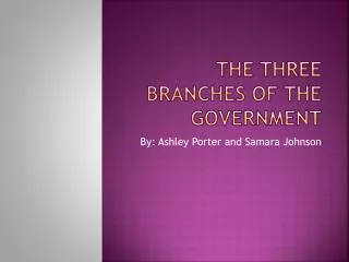 The Three Branches Of The Government