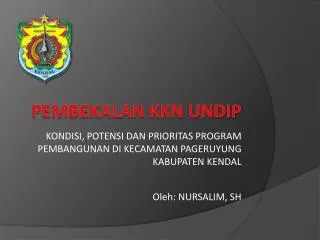 kondisi potensi dan prioritas program pembangunan di kecamatan pageruyung kabupaten kendal