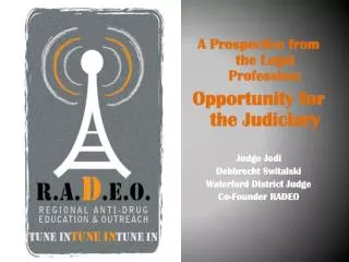 A Prospective from the Legal Profession: Opportunity for the Judiciary Judge Jodi