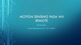 motion sensing pada wii remote