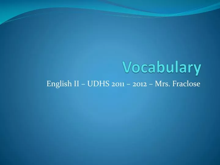 vocabulary