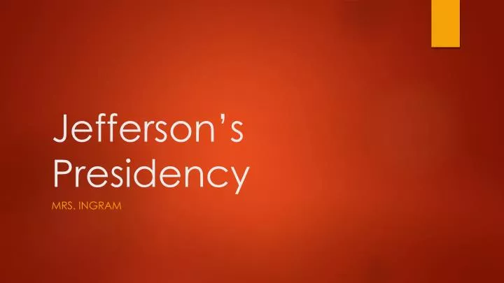 jefferson s presidency