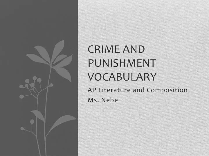 crime and punishment vocabulary