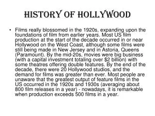 History of Hollywood