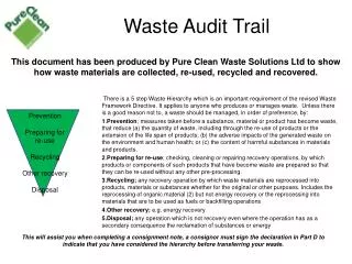 Waste Audit Trail