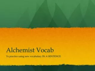 Alchemist Vocab