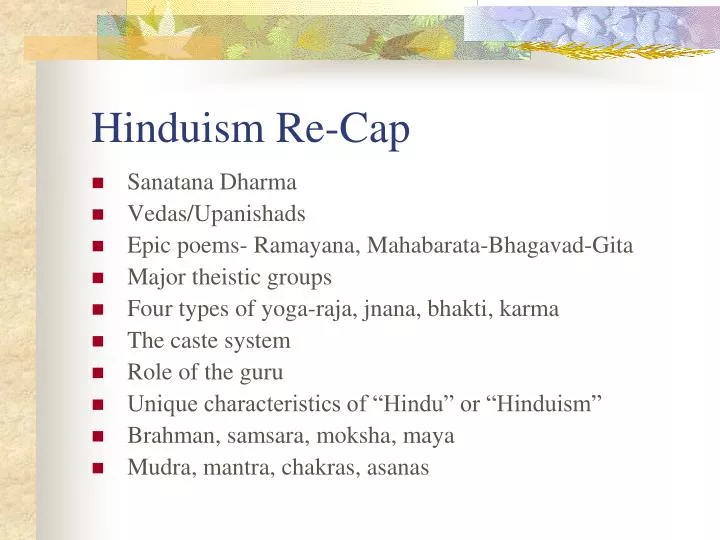 hinduism re cap