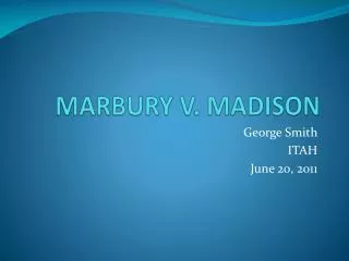 MARBURY V. MADISON
