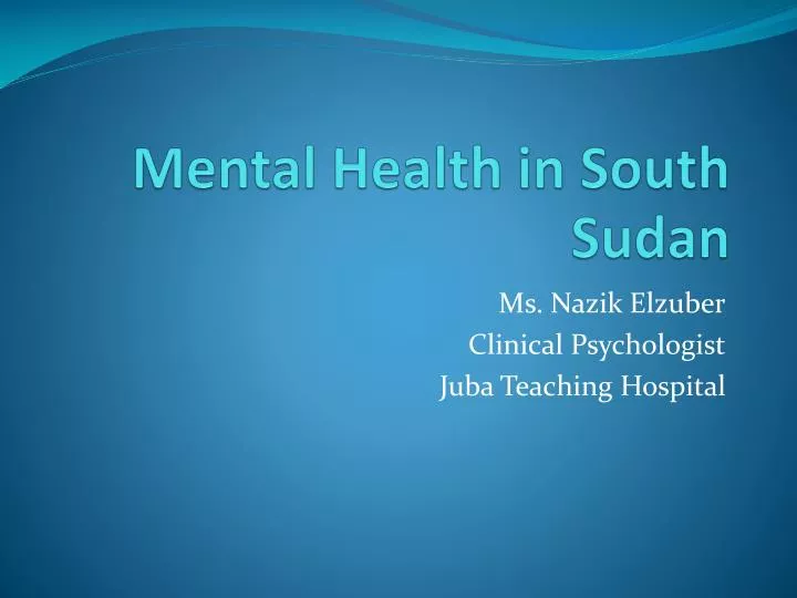 mental health in south sudan