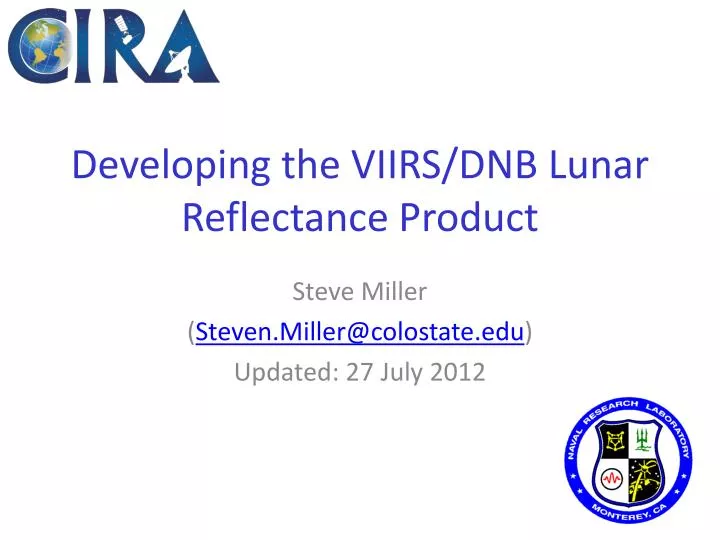 developing the viirs dnb lunar reflectance product