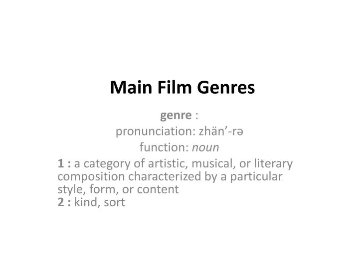 main film genres