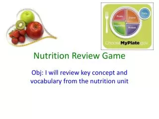 Nutrition Review Game
