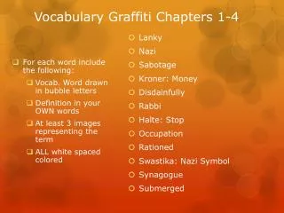 Vocabulary Graffiti Chapters 1-4