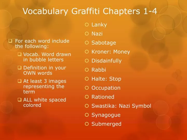 vocabulary graffiti chapters 1 4