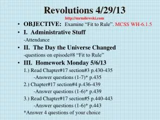Revolutions 4/29/13 http://mrmilewski.com