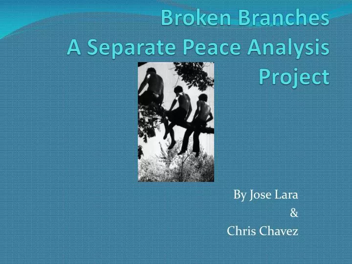 broken branches a separate peace analysis project