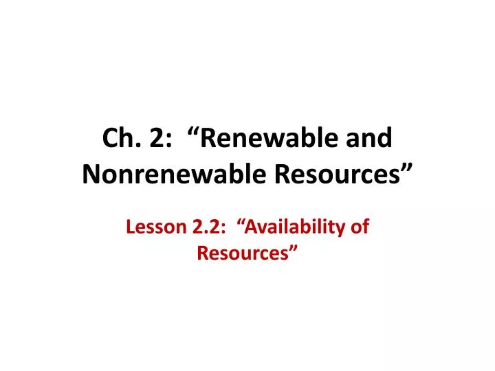 ch 2 renewable and nonrenewable resources