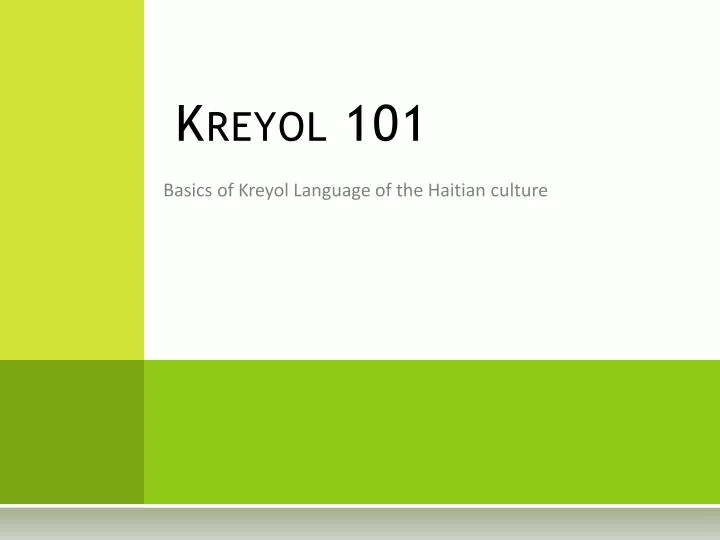 kreyol 101