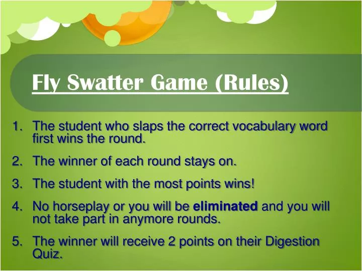 fly swatter game rules