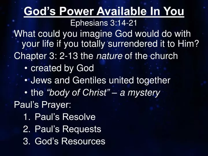 god s power available in you ephesians 3 14 21