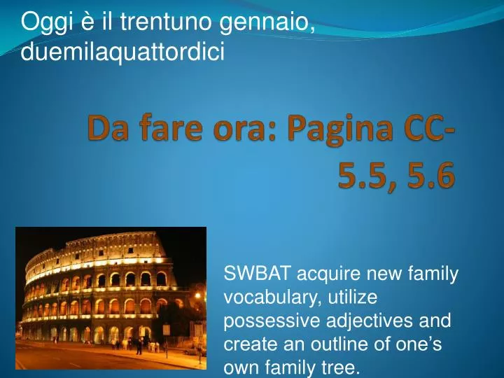 da fare ora pagina cc 5 5 5 6