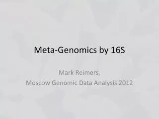 Meta-Genomics by 16S