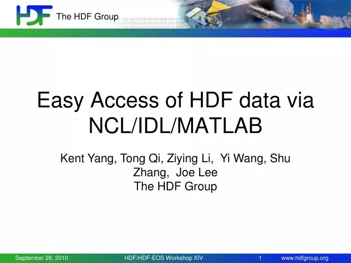 easy access of hdf data via ncl idl matlab