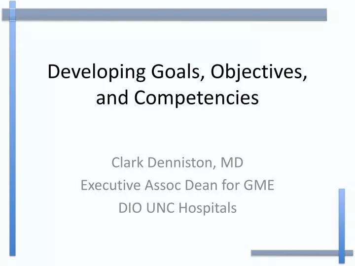 developing goals objectives and competencies