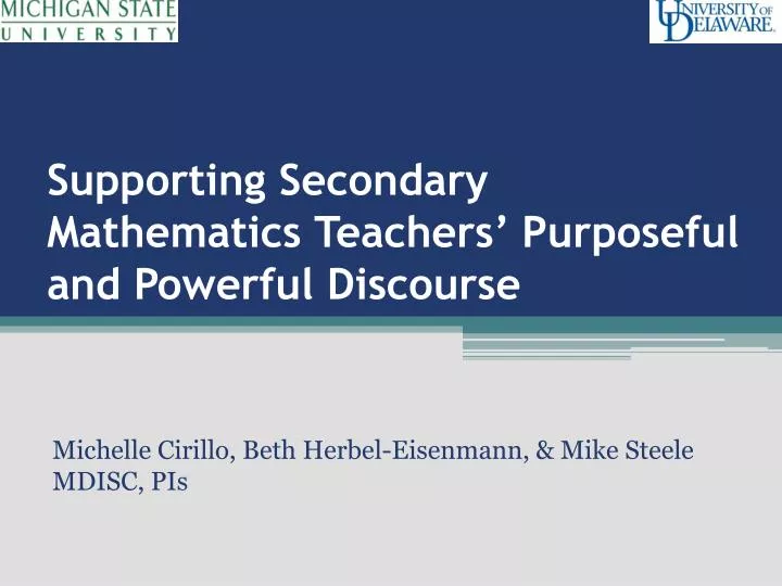 supporting secondary mathematics teachers purposeful and powerful discourse