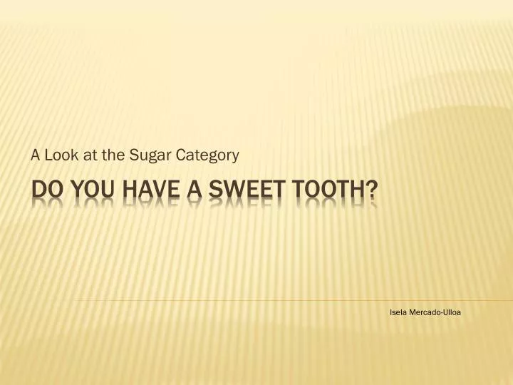 a look at the sugar category