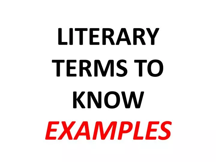 literary terms to know