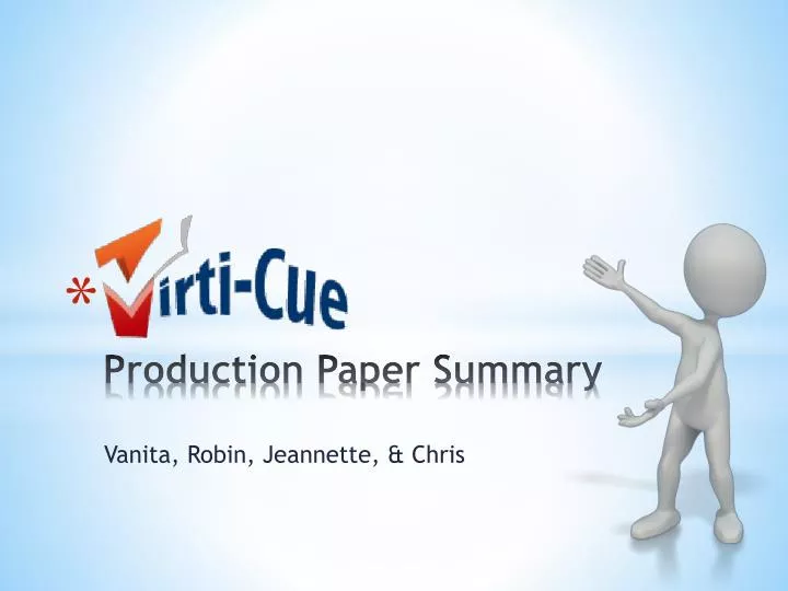production paper summary