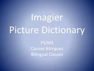 imagier picture dictionary