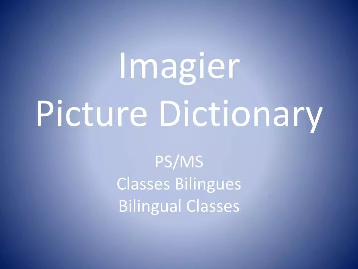 imagier picture dictionary