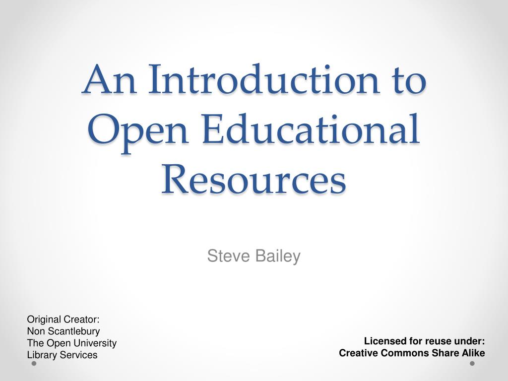 PPT - An Introduction to Open Educational Resources PowerPoint ...