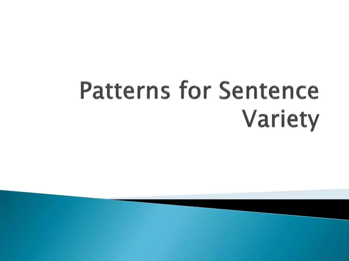 patterns for sentence variety