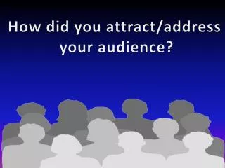 How did you attract/address your audience?