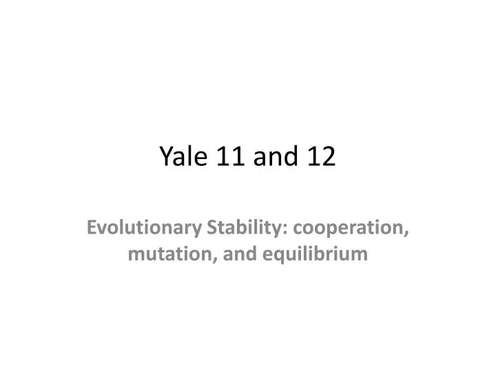 yale 11 and 12