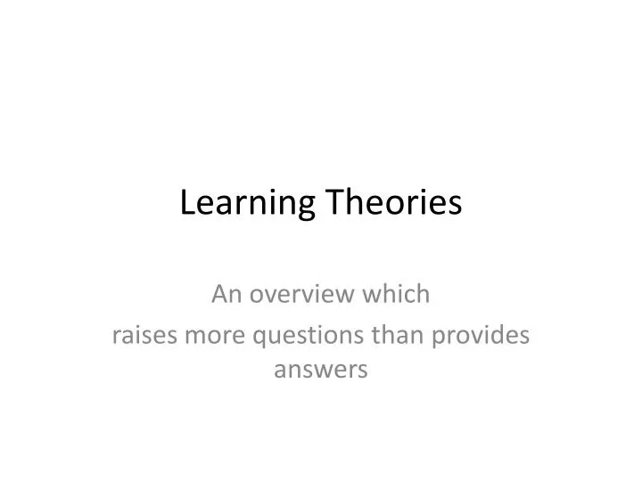 learning theories